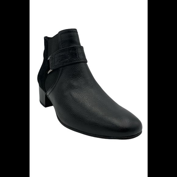 LOGO by Lori Goldstein Ankle Boots with Buckle Detail Black - Medium - Picture 2 of 5